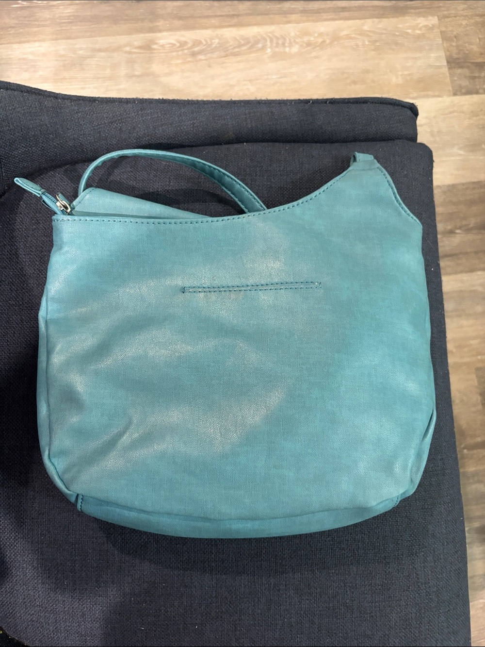 Multi Sac  Teal Blue Shoulder Bag with Front Zip Pockets - Picture 9 of 9